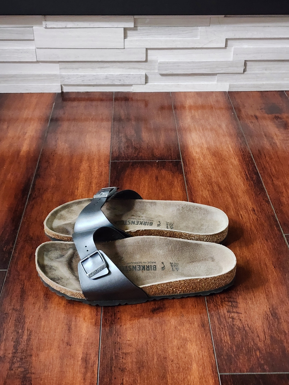 Birkenstock Madrid Metallic Gray Slide Sandals EU 41 US Women's 10 - Picture 4 of 8